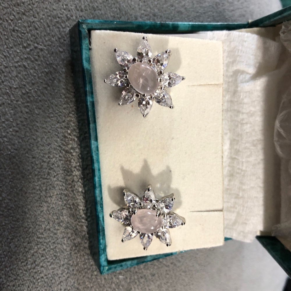 Suzanne Somers Silver Floral Earrings